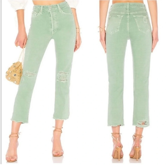MOTHER | The Tomcat Chew Mint High Rise Jeans Sz 25 - Picture 1 of 12